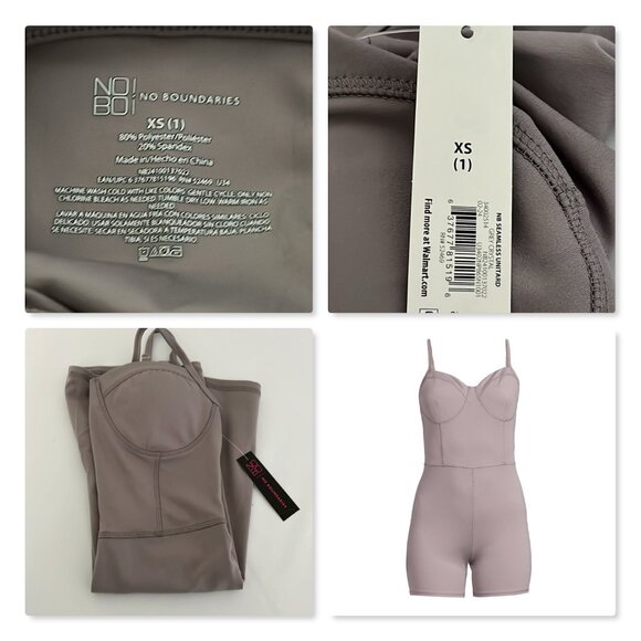 No Boundaries Seamless Unitard in Grey Crystal Sz XS NWT - Picture 12 of 13